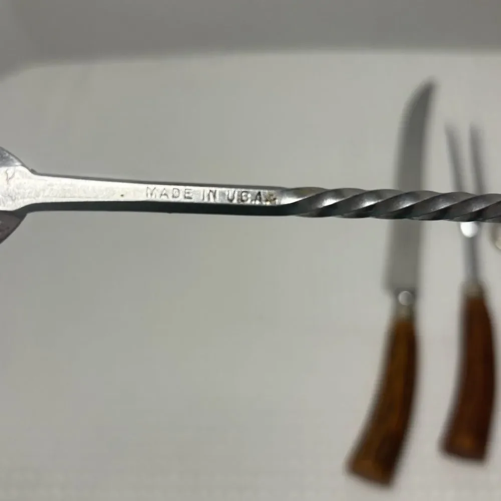 E. Parker & Sons MCM Faux Antler 5 Piece Carving/Bar Set